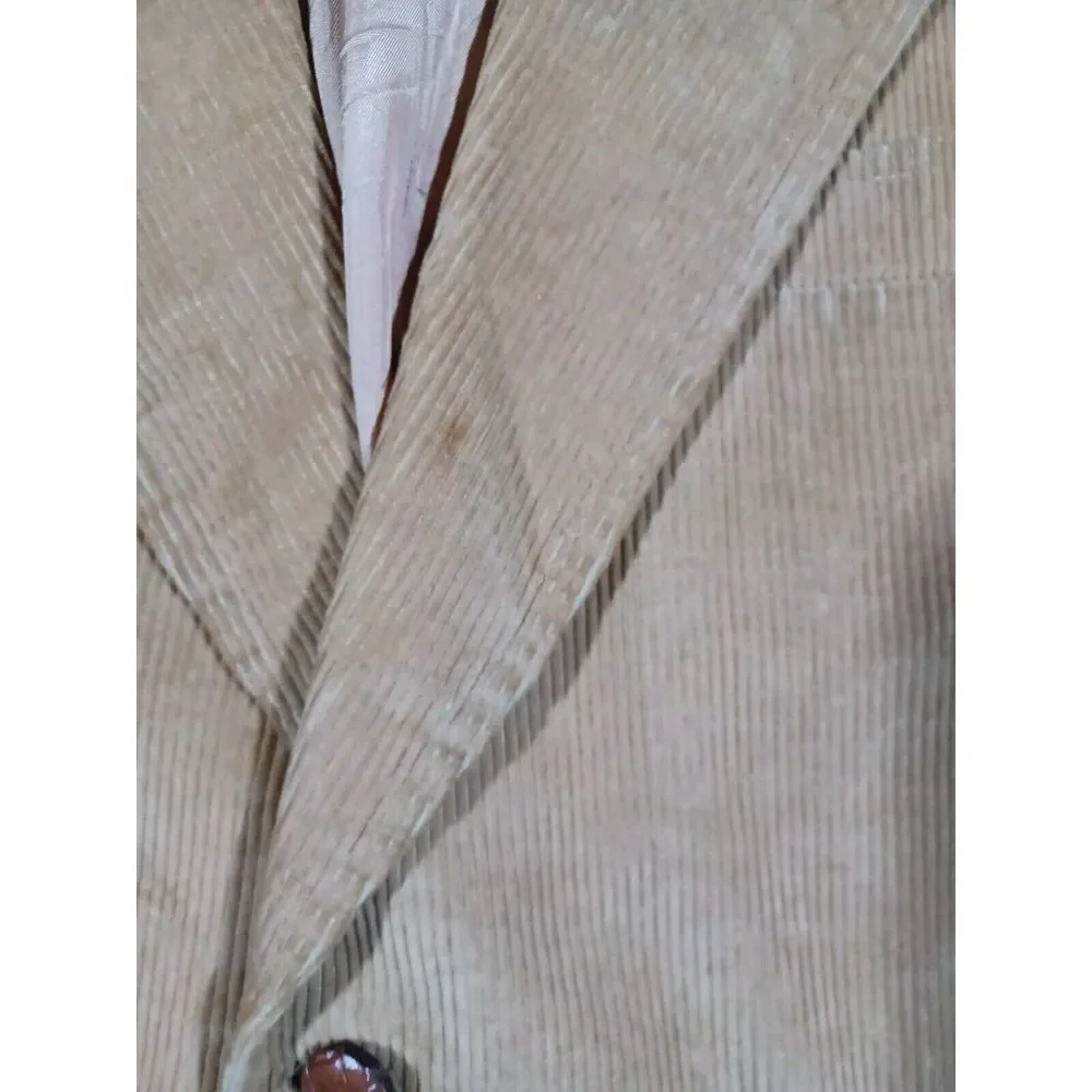 JC Penney Blazer Mens 44 R Brown Corduroy Jacket‎ 2 Button Vintage